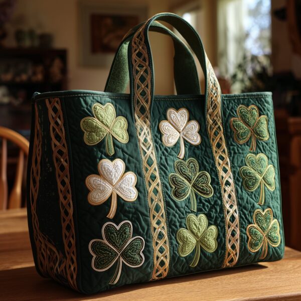 Irish Shamrock Quilted Tote Bag II