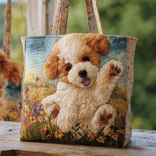 Poodle Quilted Tote Bag