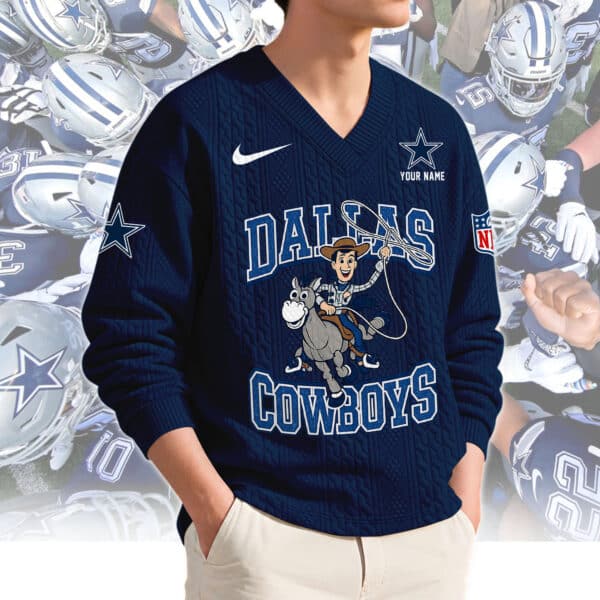 Dallas Cowboys Men's V-Neck Knit Sweater