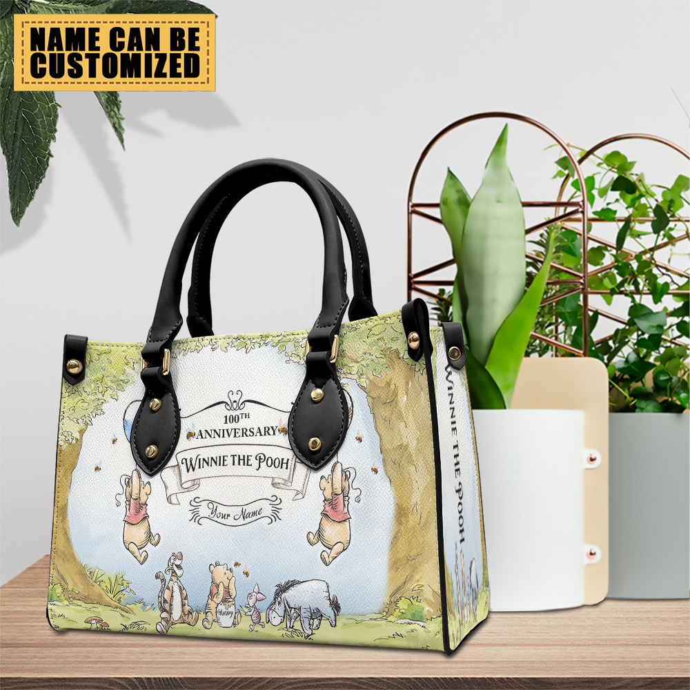 Personalized Winnie-the-Pooh 100th Anniversary Leather Handbag