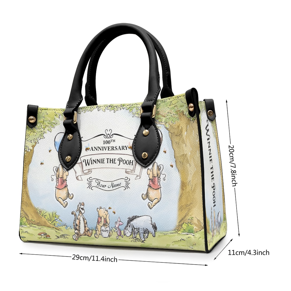 Personalized Winnie-the-Pooh 100th Anniversary Leather Handbag - Image 5