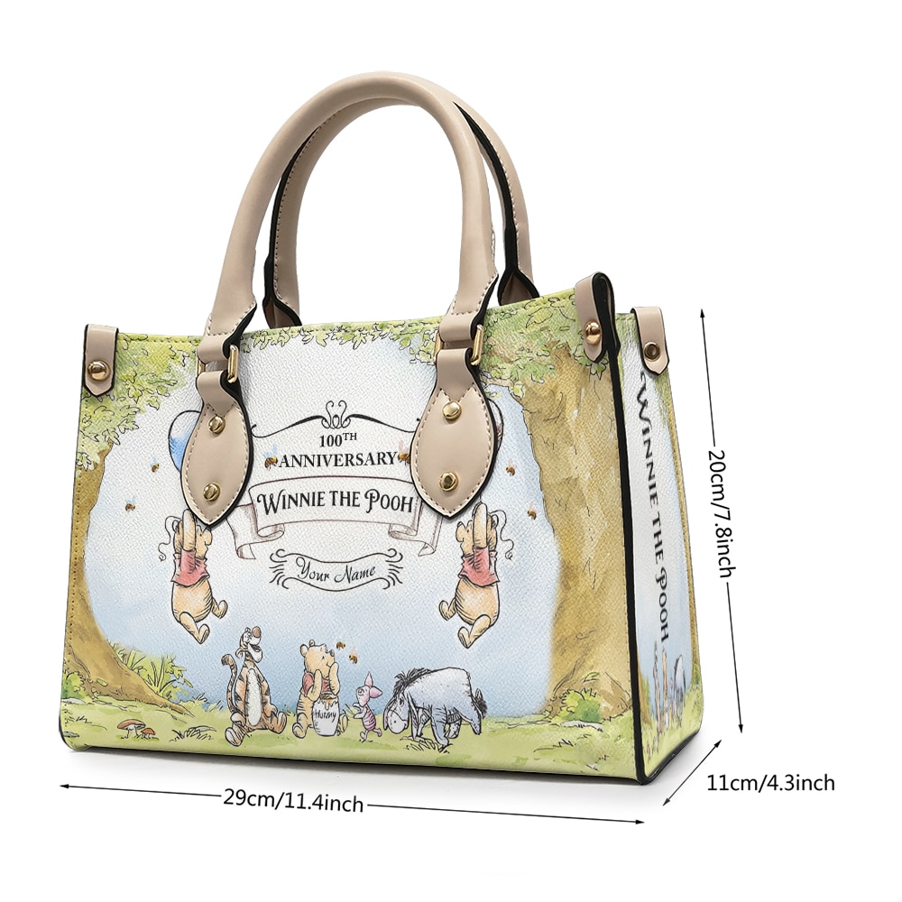 Personalized Winnie-the-Pooh 100th Anniversary Leather Handbag - Image 4