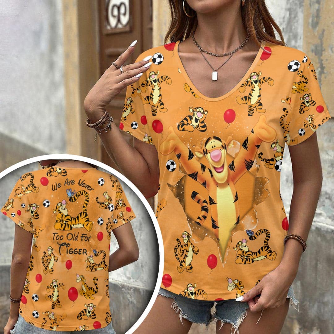 Winnie-the-Pooh 100th Anniversary 3D Women’s V-Neck T-Shirt VII
