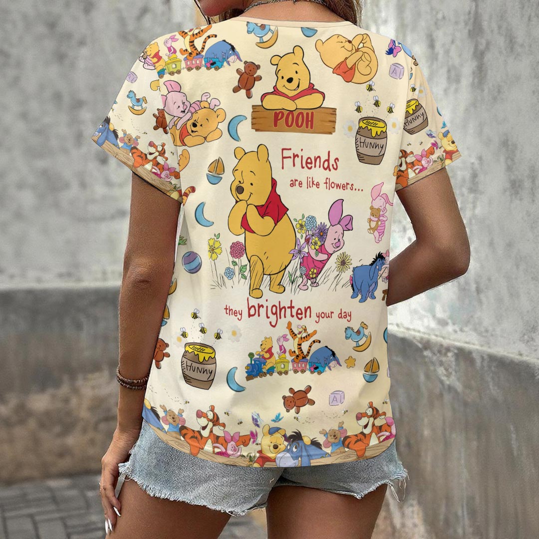 Winnie-the-Pooh 100th Anniversary 3D Women’s V-Neck T-Shirt X - Image 3