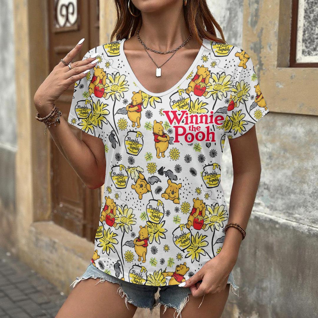 Winnie-the-Pooh 100th Anniversary 3D Women’s V-Neck T-Shirt XII - Image 2
