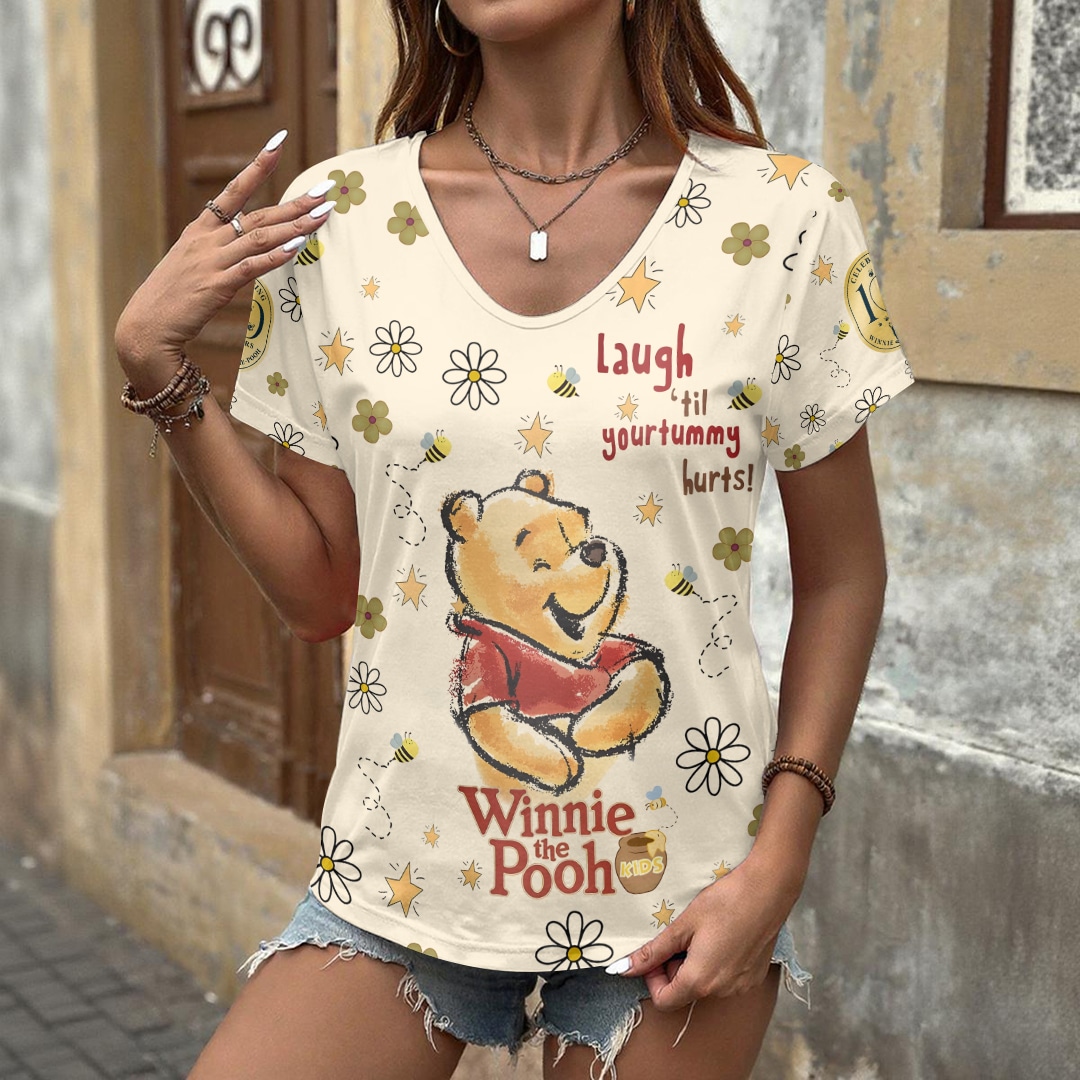 Winnie-the-Pooh 100th Anniversary 3D Women’s V-Neck T-Shirt II - Image 2