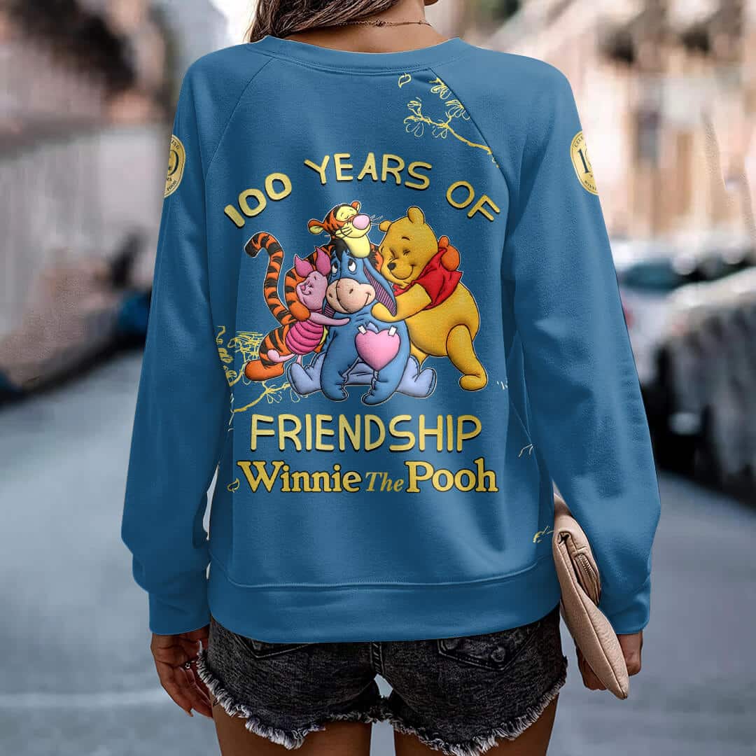 Winnie-the-Pooh 100th Anniversary Round Neck Raglan Sleeve Sweatshirt VII - Image 3