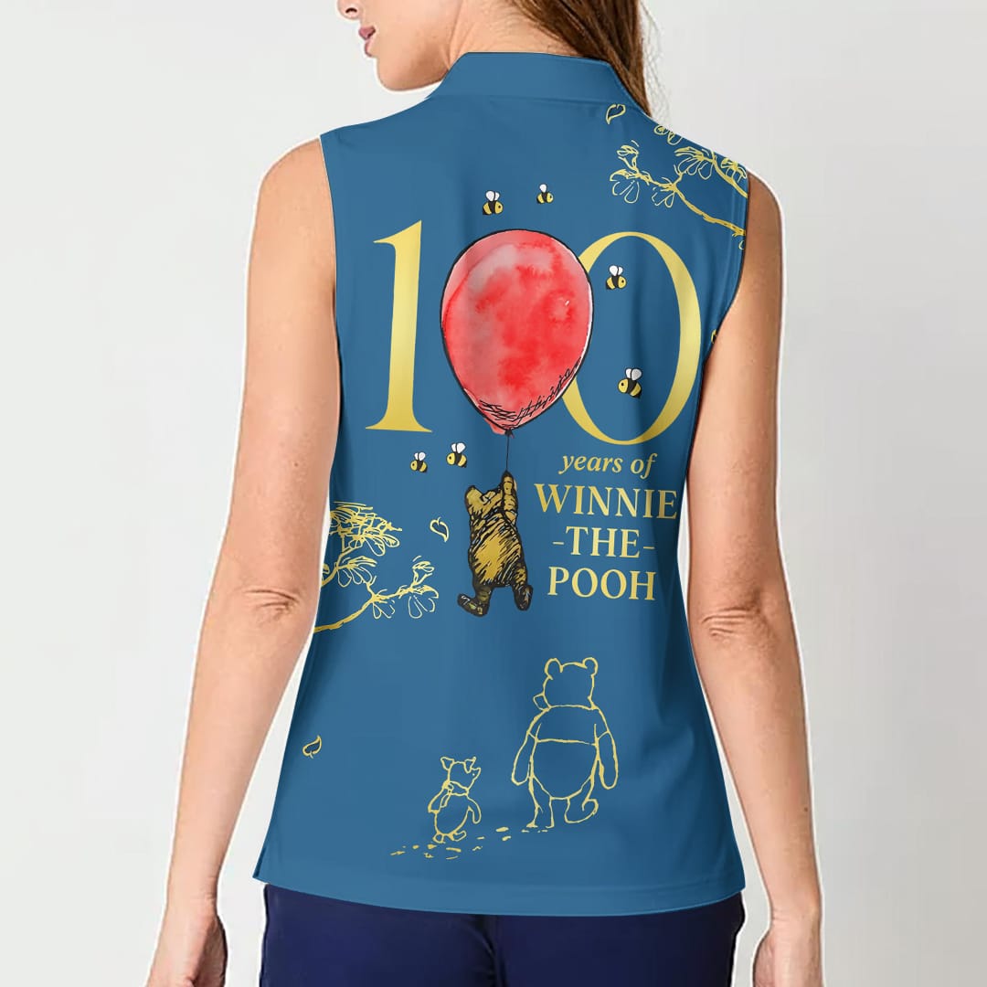 Winnie-the-Pooh 100th Anniversary Women Sleeveless Polo Shirt - Image 3