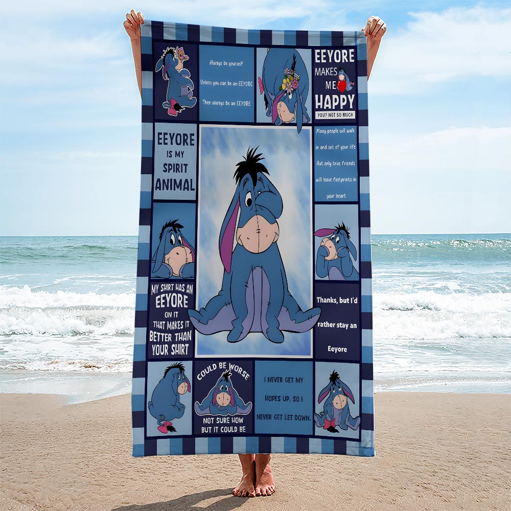 Winnie-the-Pooh x Eeyore Rectangle Beach Towel