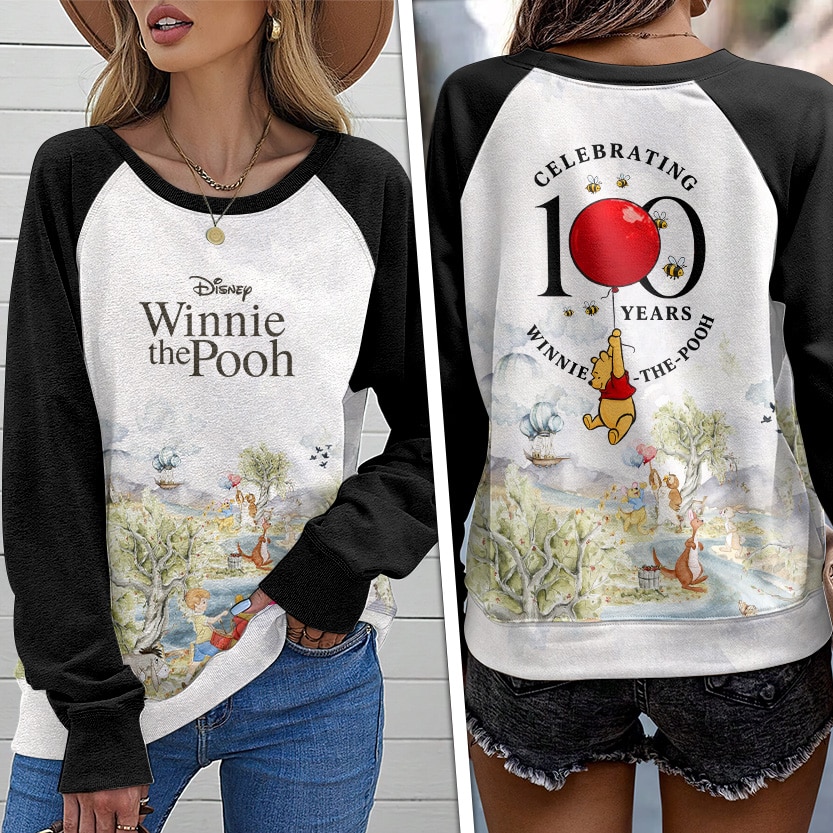 Winnie-the-Pooh 100th Anniversary Round Neck Raglan Sleeve Sweatshirt II
