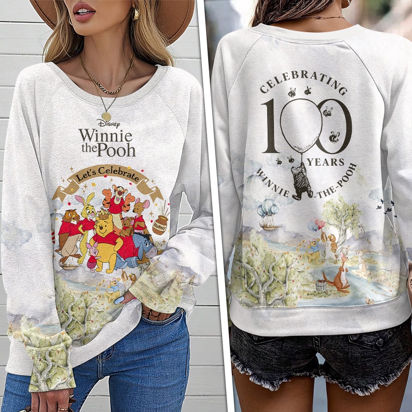 Winnie-the-Pooh 100th Anniversary Round Neck Raglan Sleeve Sweatshirt III