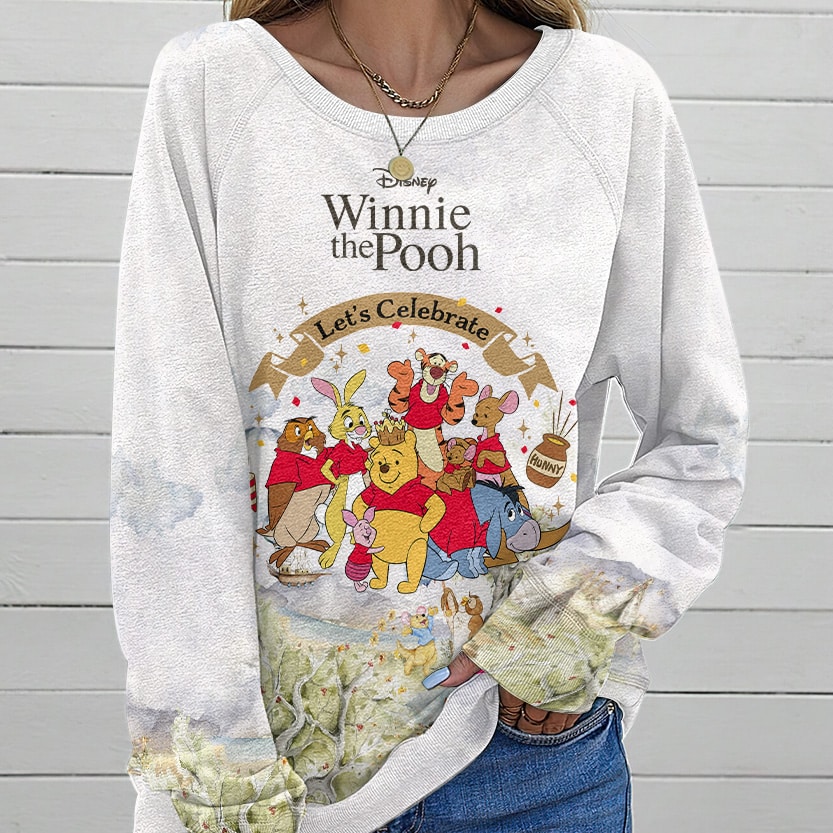 Winnie-the-Pooh 100th Anniversary Round Neck Raglan Sleeve Sweatshirt III - Image 2