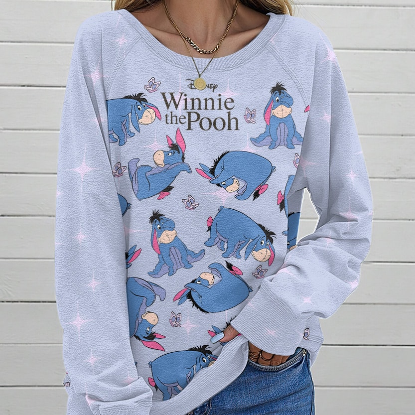 Winnie-the-Pooh x Eeyore 100th Anniversary Round Neck Raglan Sleeve Sweatshirt - Image 2