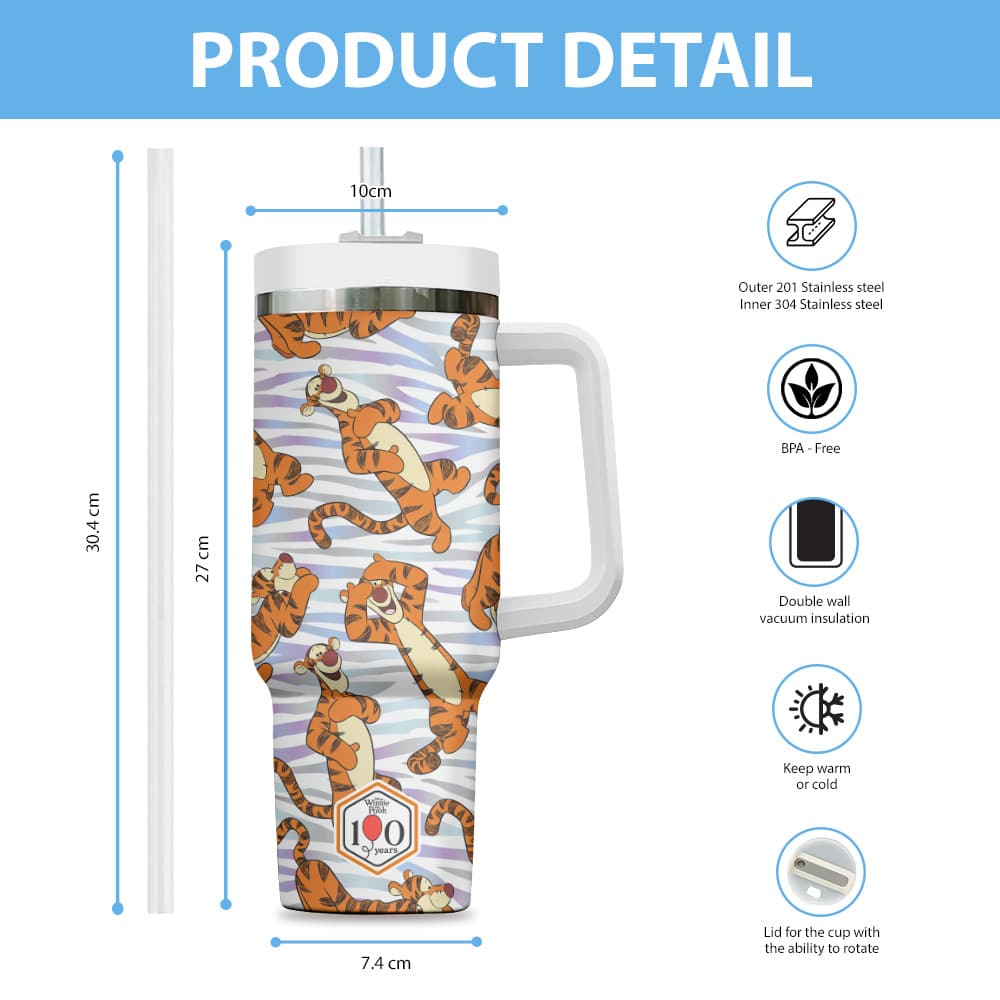 Winnie-the-Pooh x Tigger 100th Anniversary 40oz Tumbler - Image 4