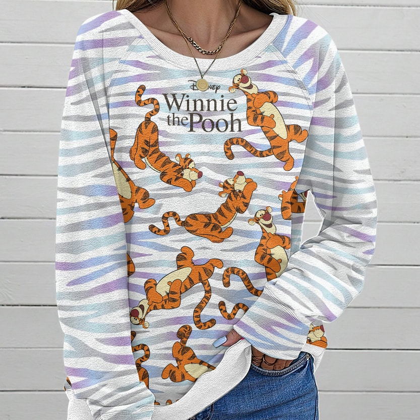Winnie-the-Pooh x Tigger 100th Anniversary Round Neck Raglan Sleeve Sweatshirt - Image 2
