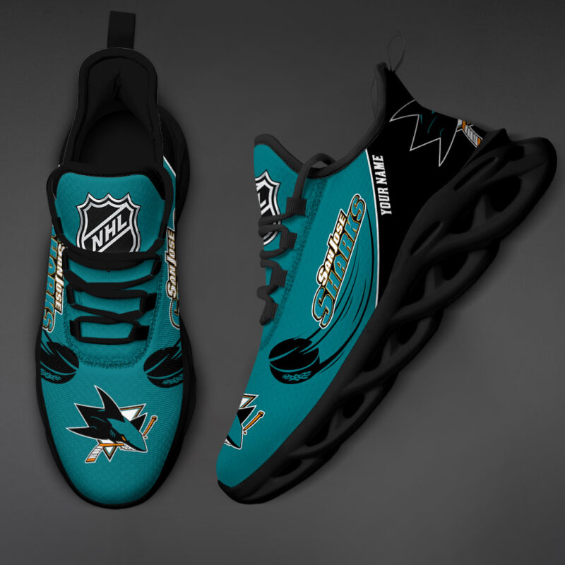 San Jose Sharks-Personalized NHL New Max Soul Shoes-SP10032324ID02