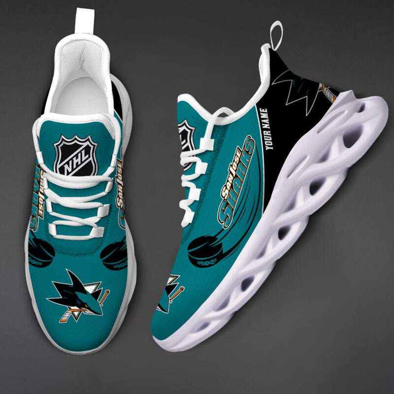 San Jose Sharks-Personalized NHL New Max Soul Shoes-SP10032324ID02