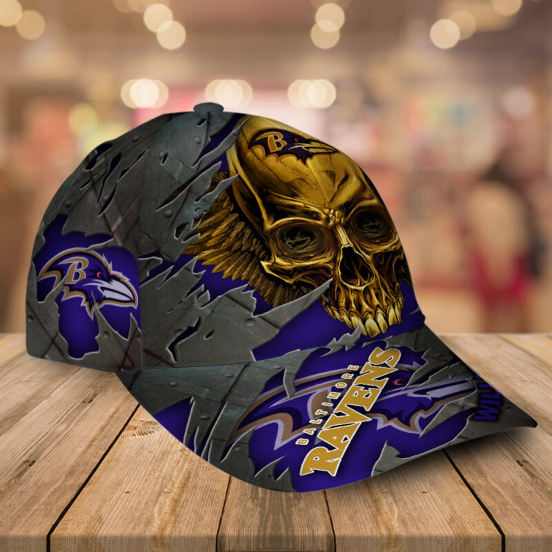 Baltimore Ravens-Personalized NFL Skull Cap V2-SPCAPA0109003