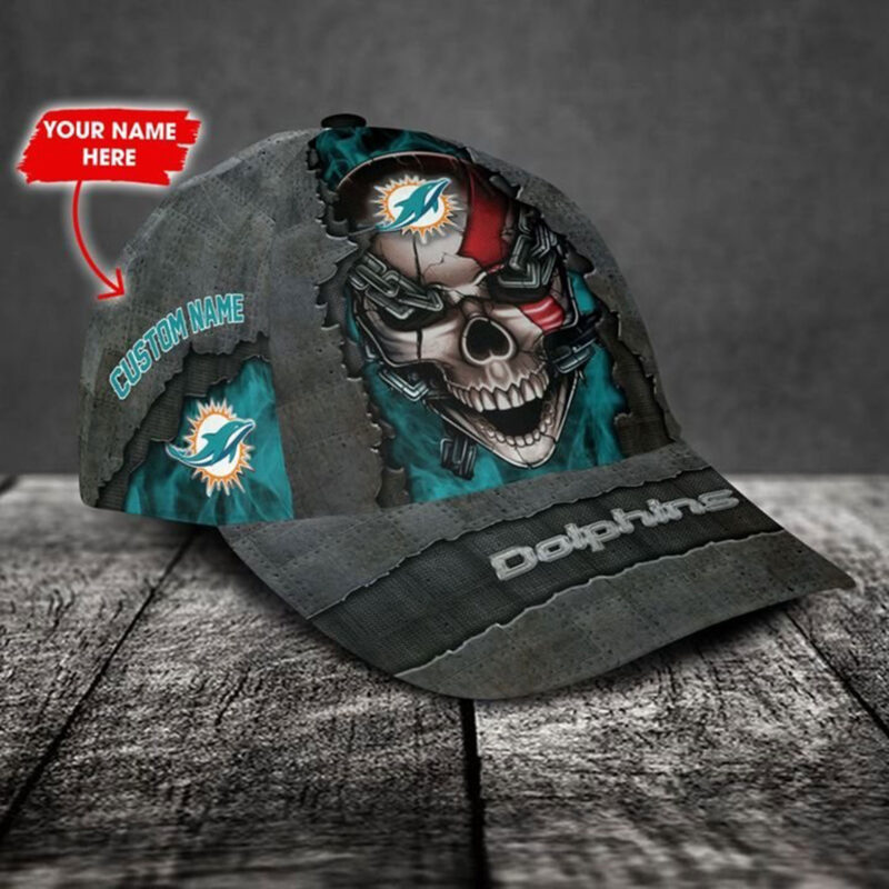 Miami Dolphins-Personalized NFL Skull Cap V3