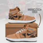 Atlanta Falcons Brown Air Jordan 1 Shoes