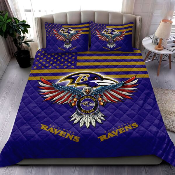 Baltimore Ravens NFL Quilt Bedding Set M02