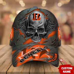 Cincinnati Bengals-Personalized NFL Skull Cap V2-SPCAPA0109007