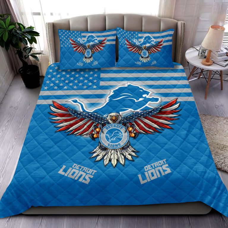 Detroit Lions NFL Quilt Bedding Set M02 Gift Nest World