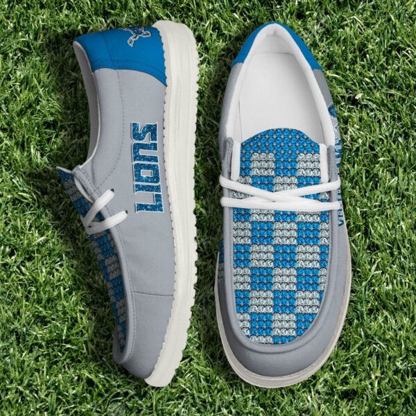 Detroit Lions NFL 32 Teams Slip-On Canvas Loafer Shoes Personalized Your Name