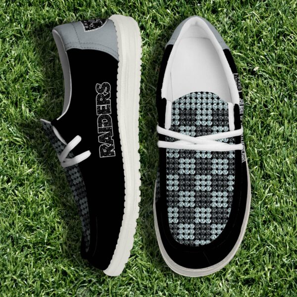 Las Vegas Raiders NFL 32 Teams HeyDude Canvas Loafer Shoes Personalized Your Name