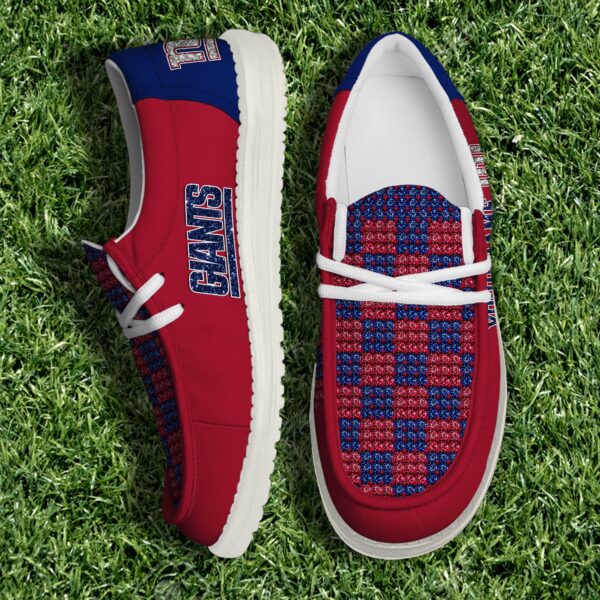 New York Giants NFL 32 Teams Slip-On Canvas Loafer Shoes Personalized Your Name