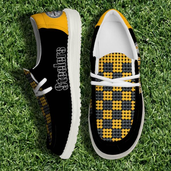 Pittsburgh Steelers NFL 32 Teams HeyDude Canvas Loafer Shoes Personalized Your Name