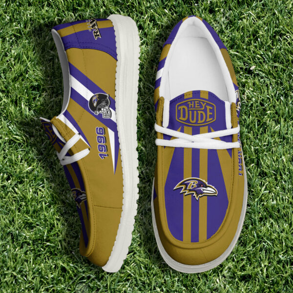 Baltimore Ravens NFL Team White Canvas Loafer Shoes Personalized Your Name