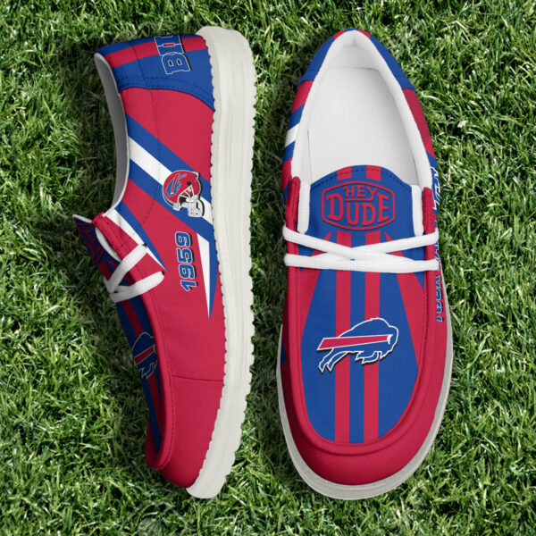 Buffalo Bills NFL Team White Canvas Loafer Shoes Personalized Your Name