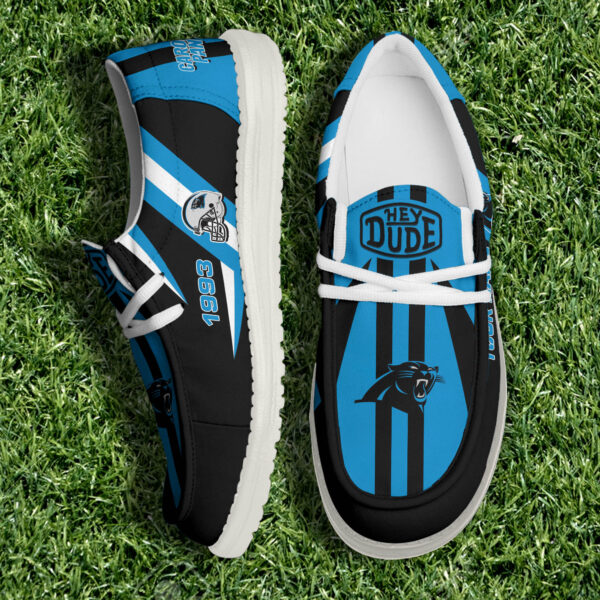 Carolina Panthers NFL Team White Canvas Loafer Shoes Personalized Your Name