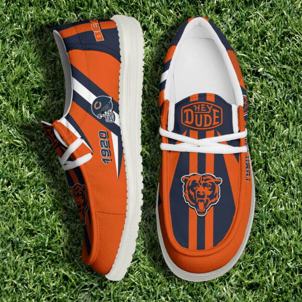Chicago Bears NFL Team White Canvas Loafer Shoes Personalized Your Name