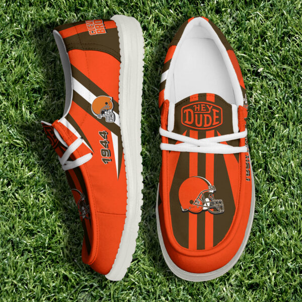Cleveland Browns NFL Team White Canvas Loafer Shoes Personalized Your Name