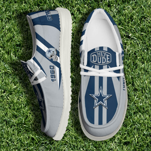 Dallas Cowboys NFL Team White Canvas Loafer Shoes Personalized Your Name