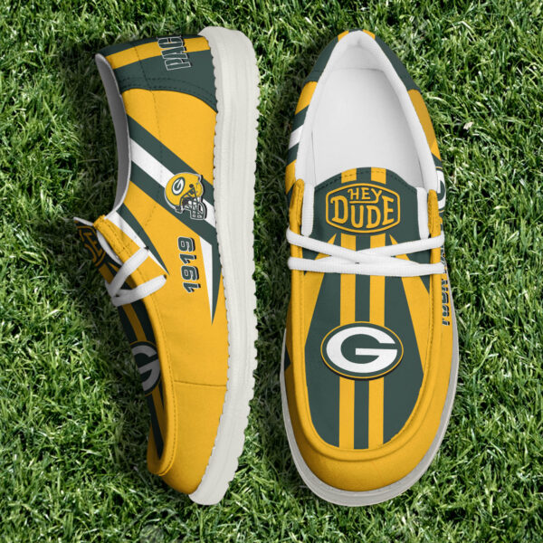 Green Bay Packers NFL Team White Canvas Loafer Shoes Personalized Your Name