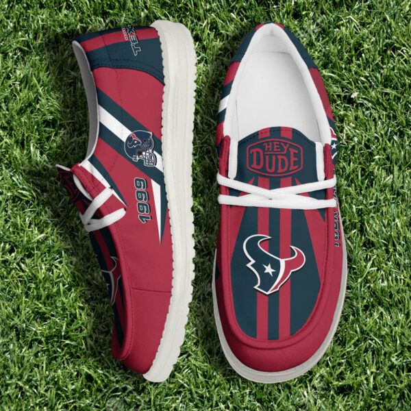 Houston Texans NFL Team White Canvas Loafer Shoes Personalized Your Name