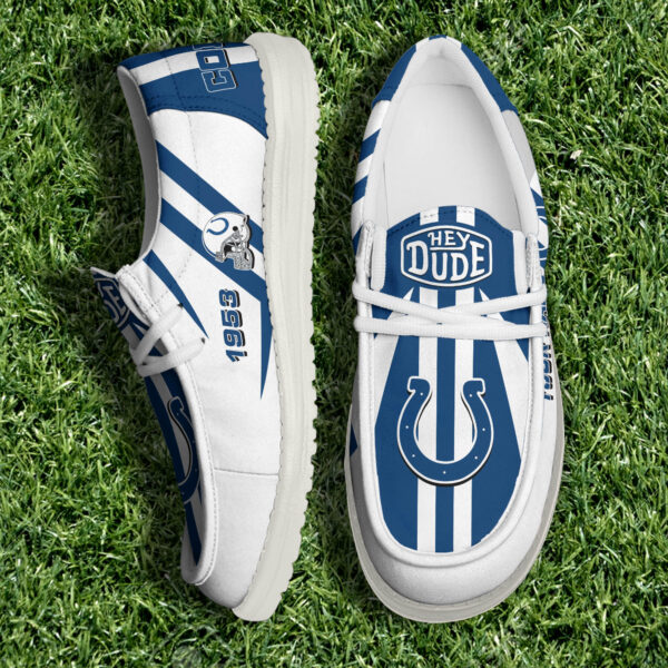 Indianapolis Colts NFL Team White Canvas Loafer Shoes Personalized Your Name