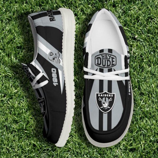 Las Vegas Raiders NFL Team White Canvas Loafer Shoes Personalized Your Name