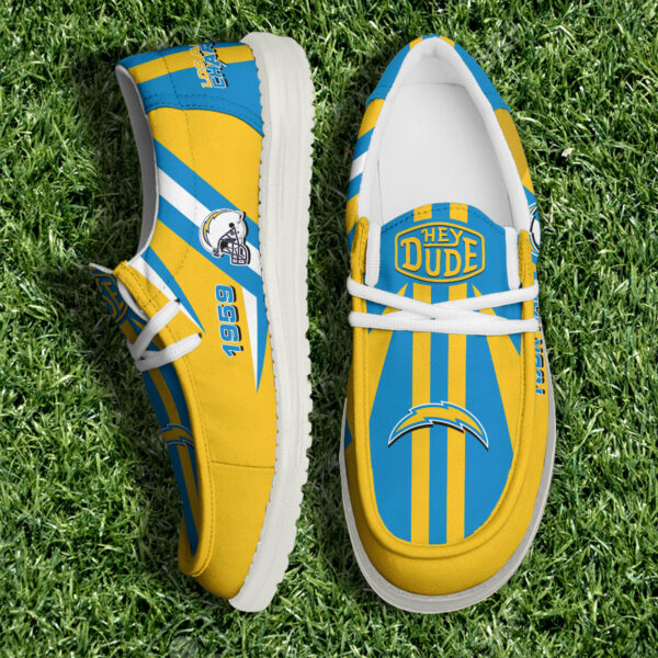 Los Angeles Chargers NFL Team White Canvas Loafer Shoes Personalized Your Name