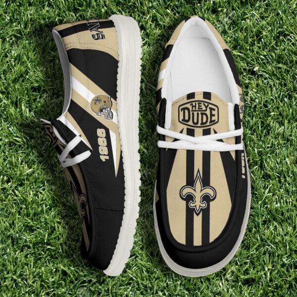 New Orleans Saints NFL Team White Canvas Loafer Shoes Personalized Your Name