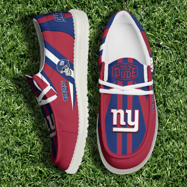 New York Giants NFL Team White Canvas Loafer Shoes Personalized Your Name