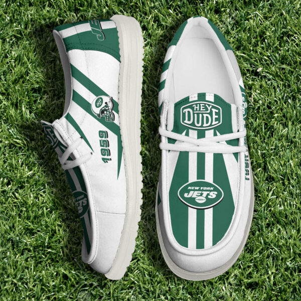 New York Jets NFL Team White Canvas Loafer Shoes Personalized Your Name