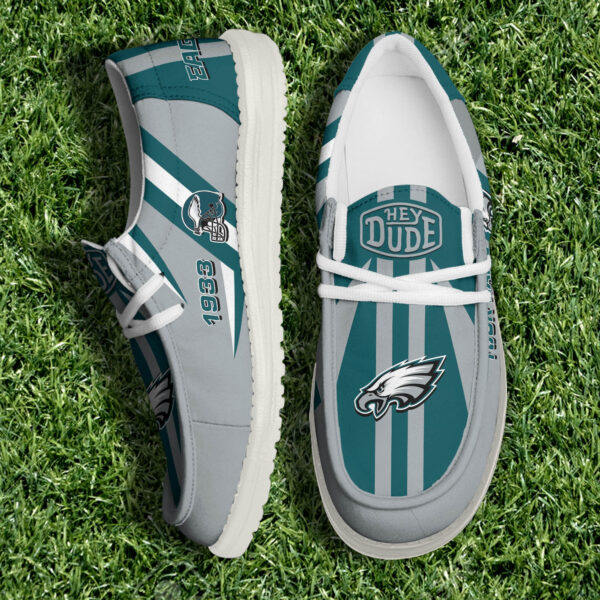 Philadelphia Eagles NFL Team White Canvas Loafer Shoes Personalized Your Name