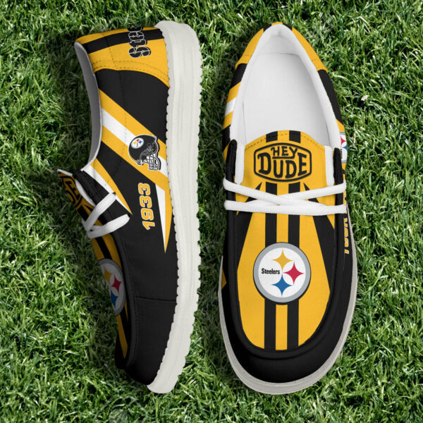Pittsburgh Steelers NFL Team White Canvas Loafer Shoes Personalized Your Name