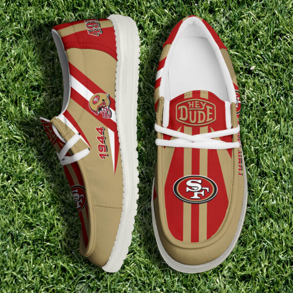 San Francisco 49ers NFL Team White Canvas Loafer Shoes Personalized Your Name