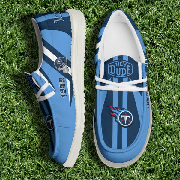 Tennessee Titans NFL Team White Canvas Loafer Shoes Personalized Your Name