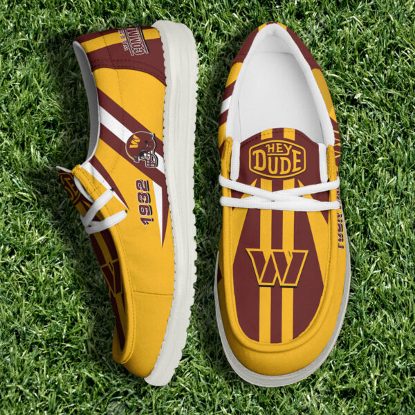 Washington Commanders NFL Team White Canvas Loafer Shoes Personalized Your Name